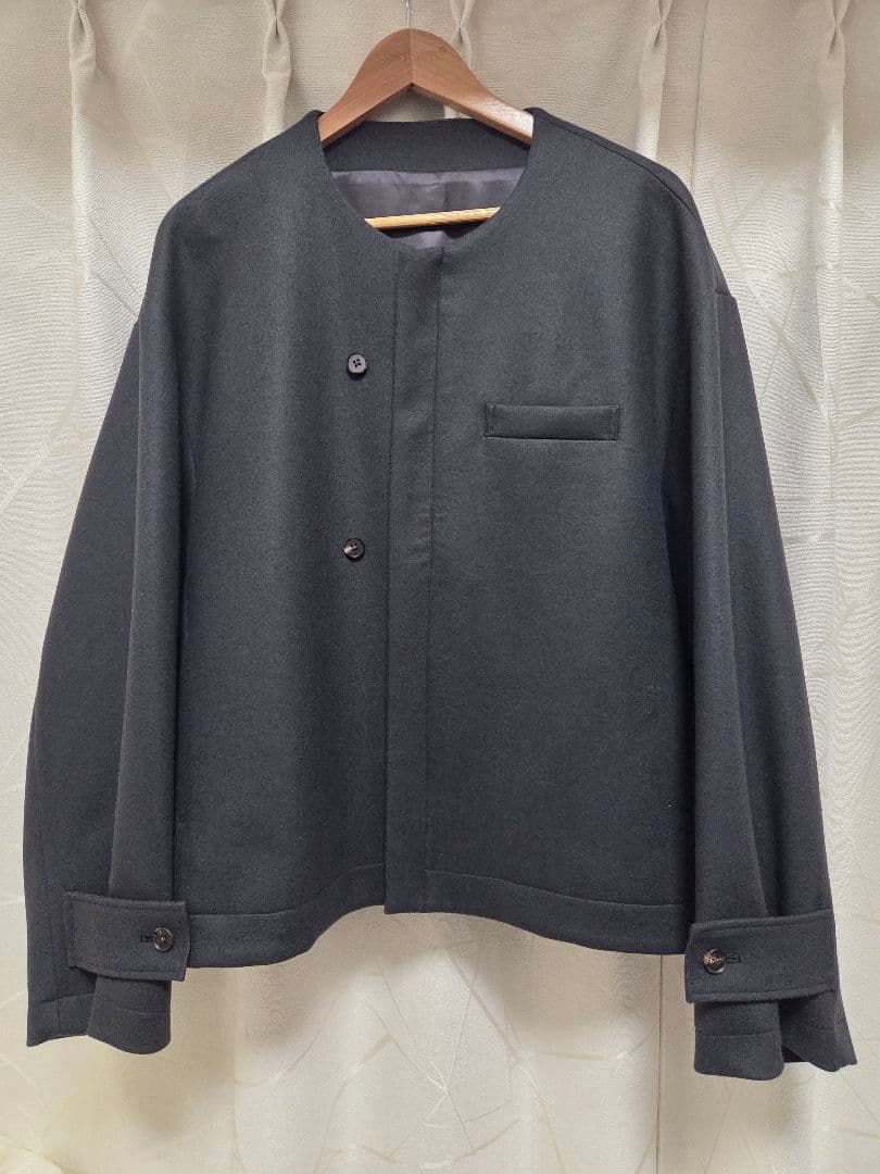 希少 stein NO COLLAR MELTON JACKET チャコール