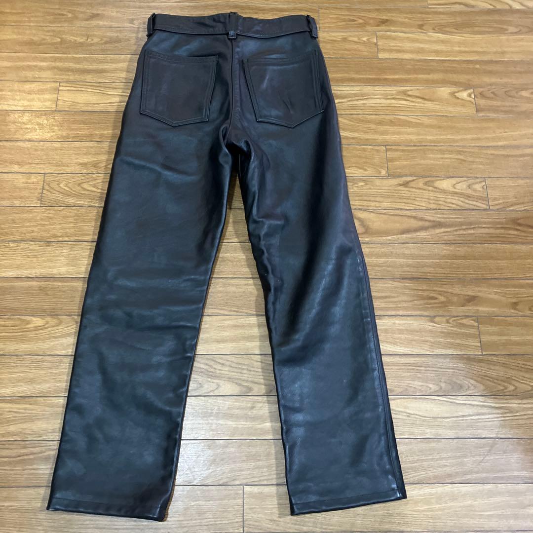vanson 牛革ストレートレザー ブラックパンツ 31