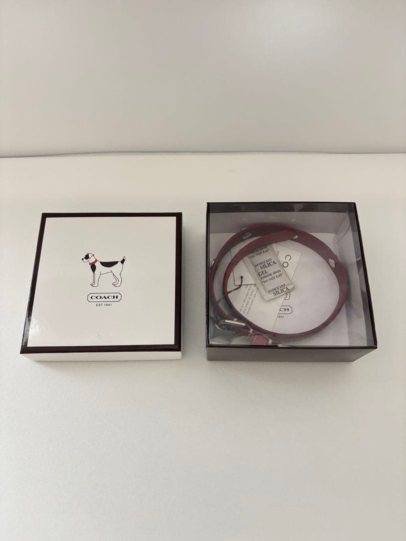 【新品未使用品】COACH レザー 中型犬用首輪