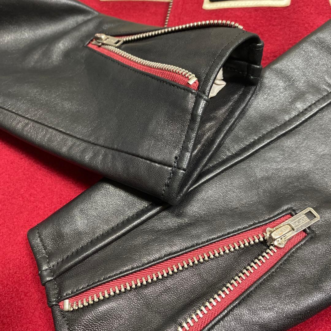 極美品✨ヒステリックグラマー羊革ラム袖レザーROCK 'n ROLL刺繍ワッペン