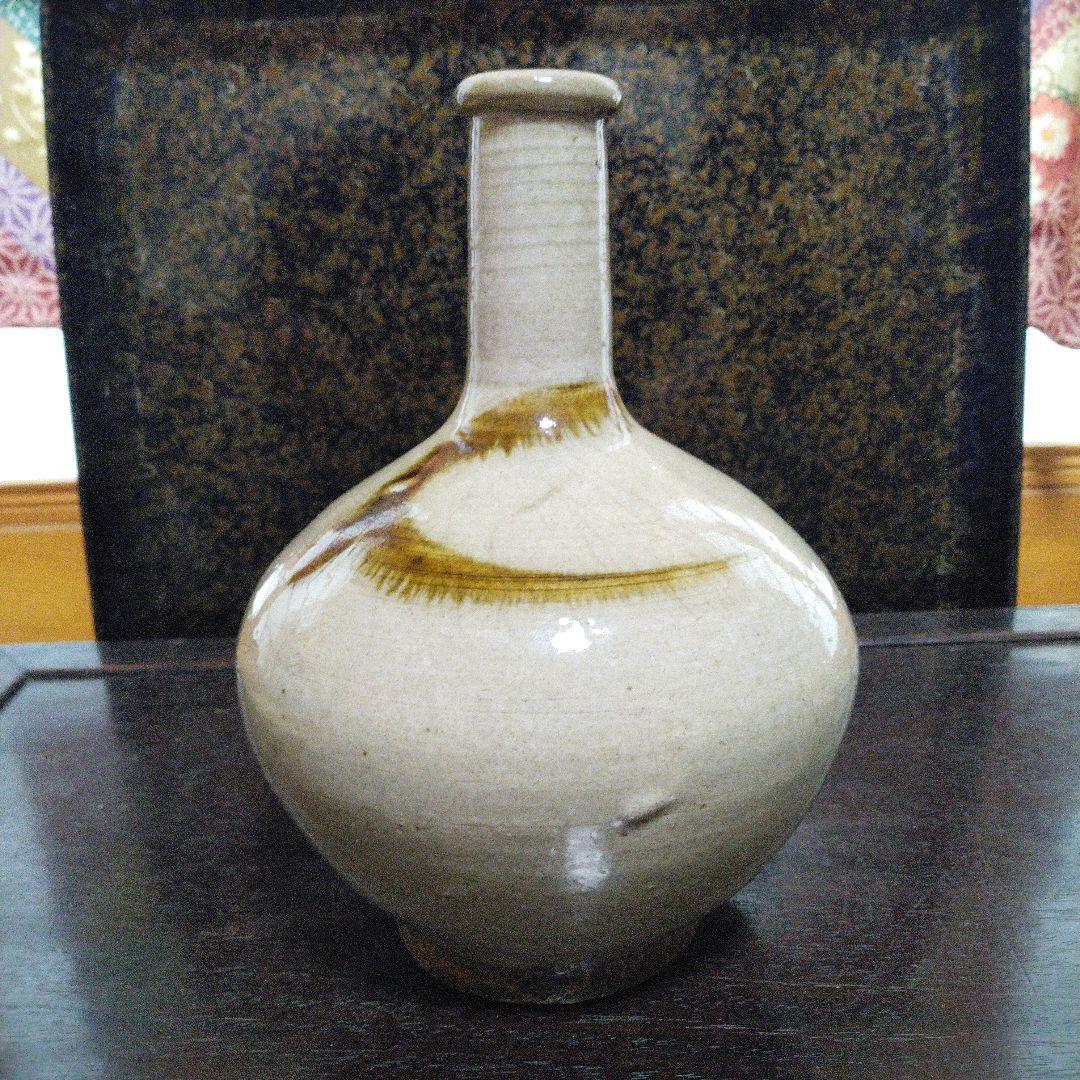 NO295　大堀相馬焼 　古相馬　徳利　飴釉流し掛け