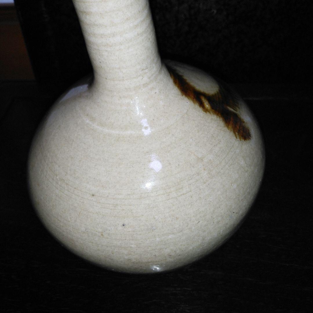 NO295　大堀相馬焼 　古相馬　徳利　飴釉流し掛け