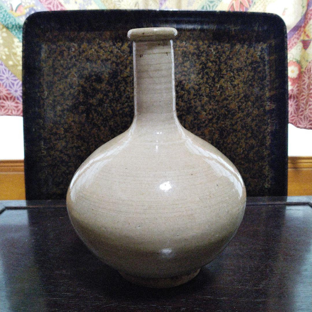 NO295　大堀相馬焼 　古相馬　徳利　飴釉流し掛け