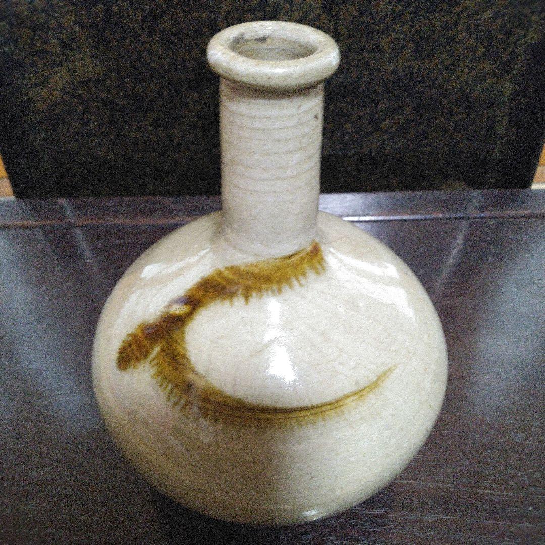 NO295　大堀相馬焼 　古相馬　徳利　飴釉流し掛け