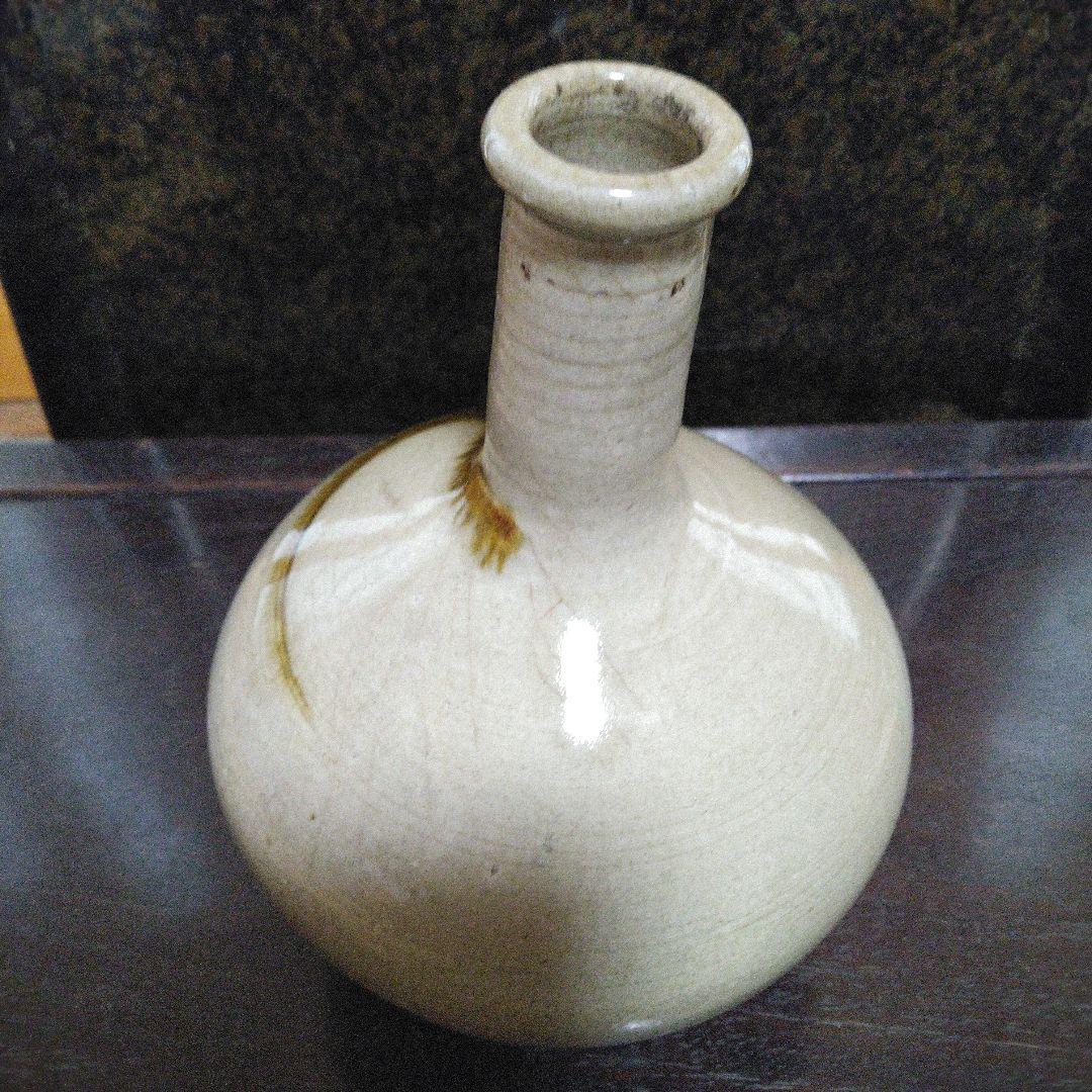 NO295　大堀相馬焼 　古相馬　徳利　飴釉流し掛け