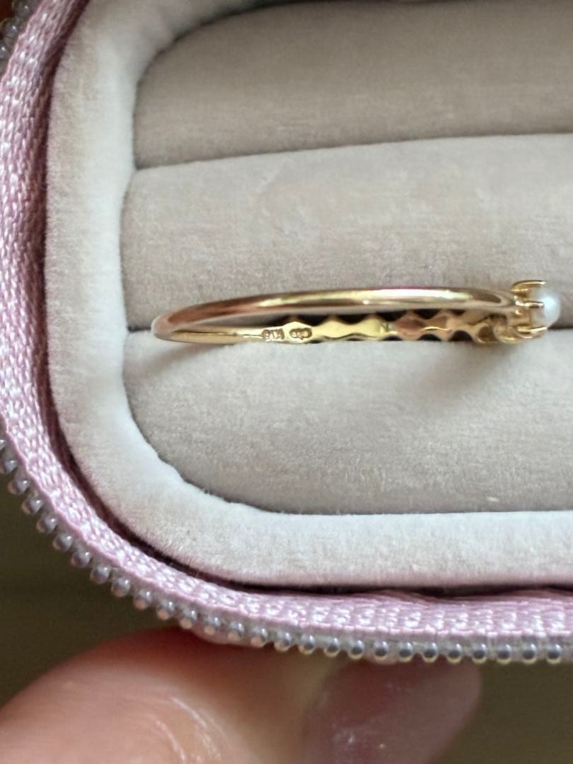 ete k10YG レイヤードパールリング