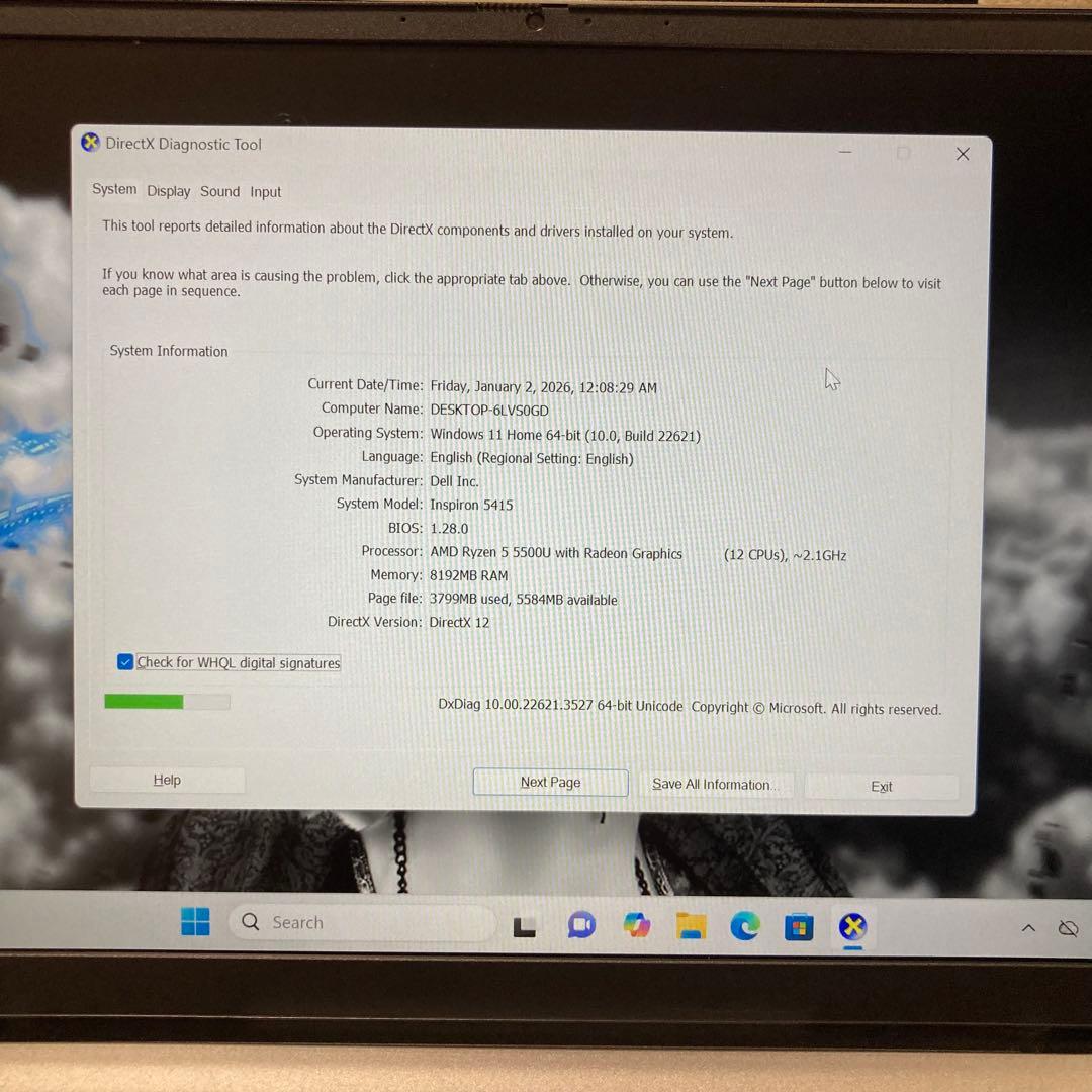 Windowsノート本体 DELL INSPIRON 5415 AMD Ry5