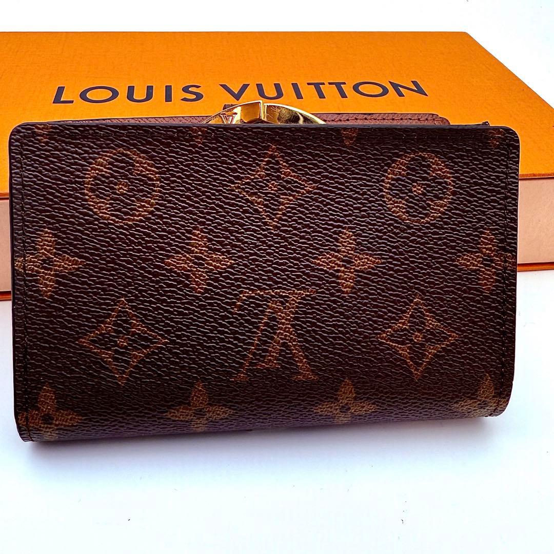 極上美品　ルイヴィトン　モノグラム　ヴィエノワ がま口　二つ折り財布