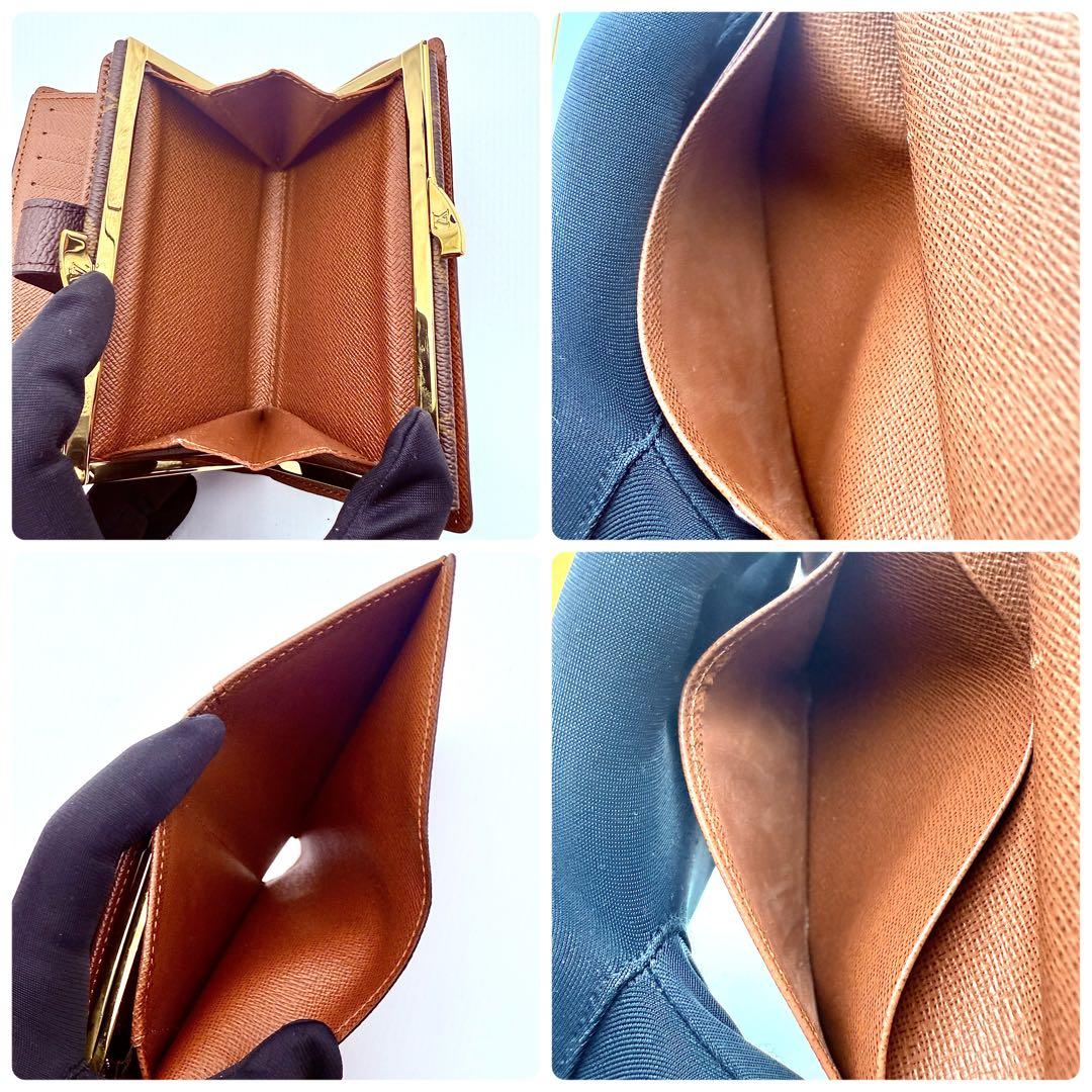 極上美品　ルイヴィトン　モノグラム　ヴィエノワ がま口　二つ折り財布