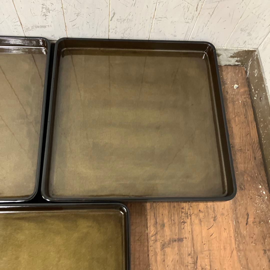 D-4 昭和レトロ 会議膳 膳 御膳5客セット セット売り 四角形 正方形 漆器