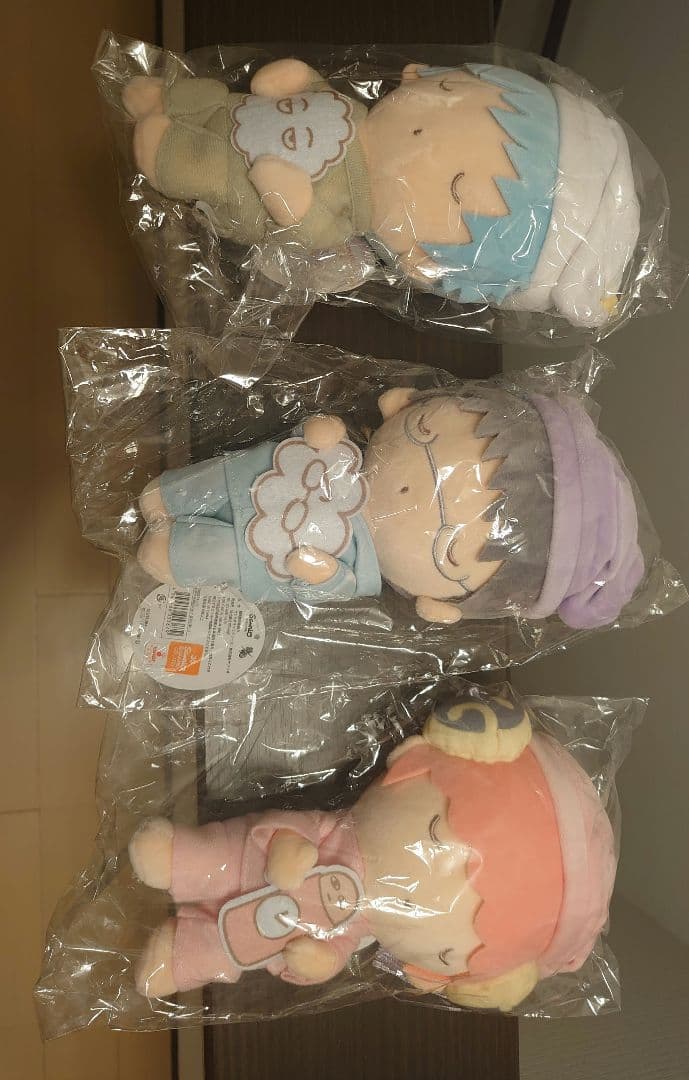 銀魂サンリオむにゅぐるみ おやすみ柄 万事屋セット　コラボグッズ