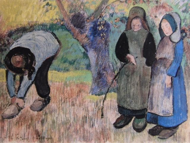 ポール・ゴーギャン、ブルターニュの子ども、希少な画集より、高級新品額・額装付