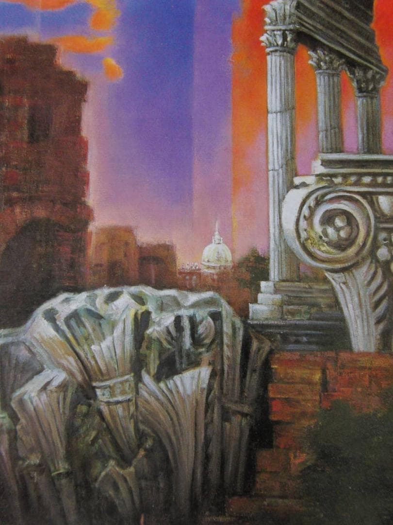 日下常由、【古代遺跡の賦】、希少な額装用画集より、新品額装付