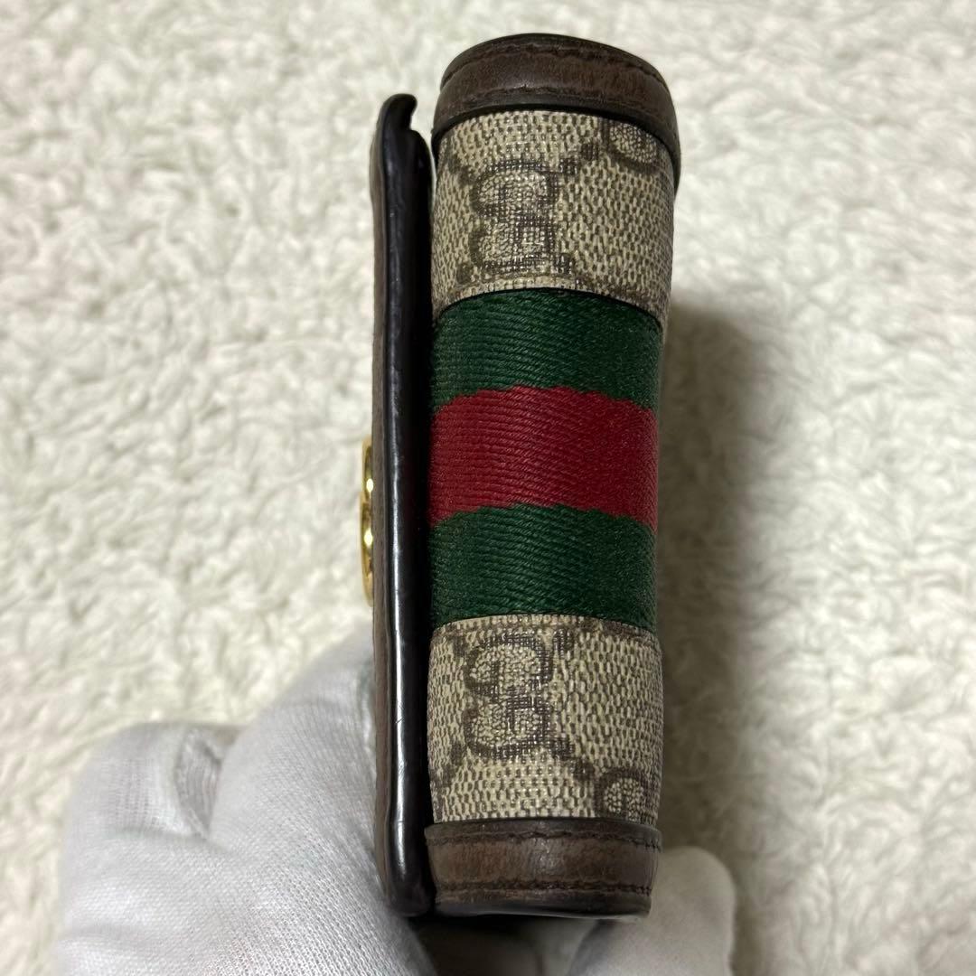 【美品】 GUCCI オフィディア シェリーライン GGスプリーム 二つ折り財布