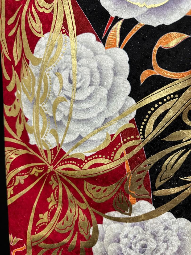 赤黒金 薔薇ゴールド小悪魔ageha系振袖フルセット