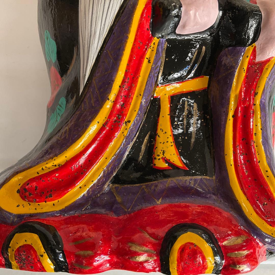 信州　中野市　土雛中野ひな人形　「寿老人」　立ケ花・　西原邦男作