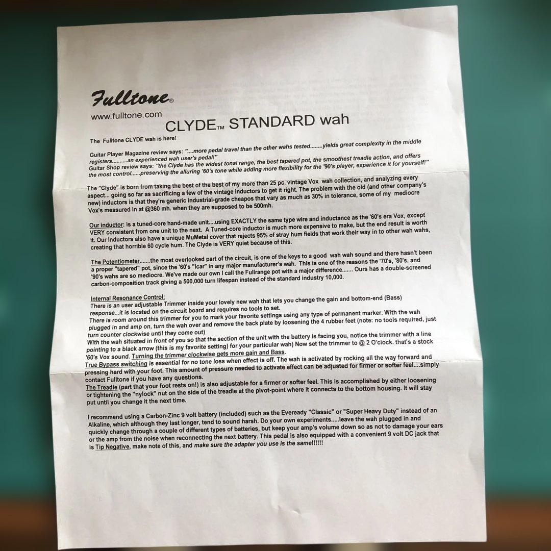 Fulltone Clyde Standard ワウペダル フルトーン