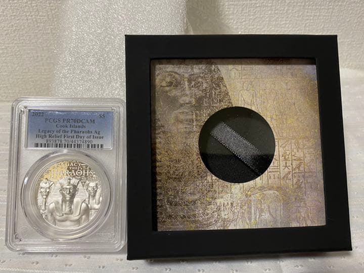 【最高鑑定／PR70】2022　クック諸島　ファラオの遺産　1オンス　銀貨