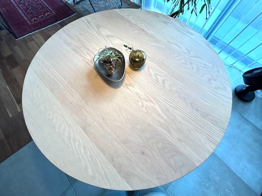 [美品]◼️ACTUS☆THYMEダイニングテーブル 110Φ/オーク無垢材