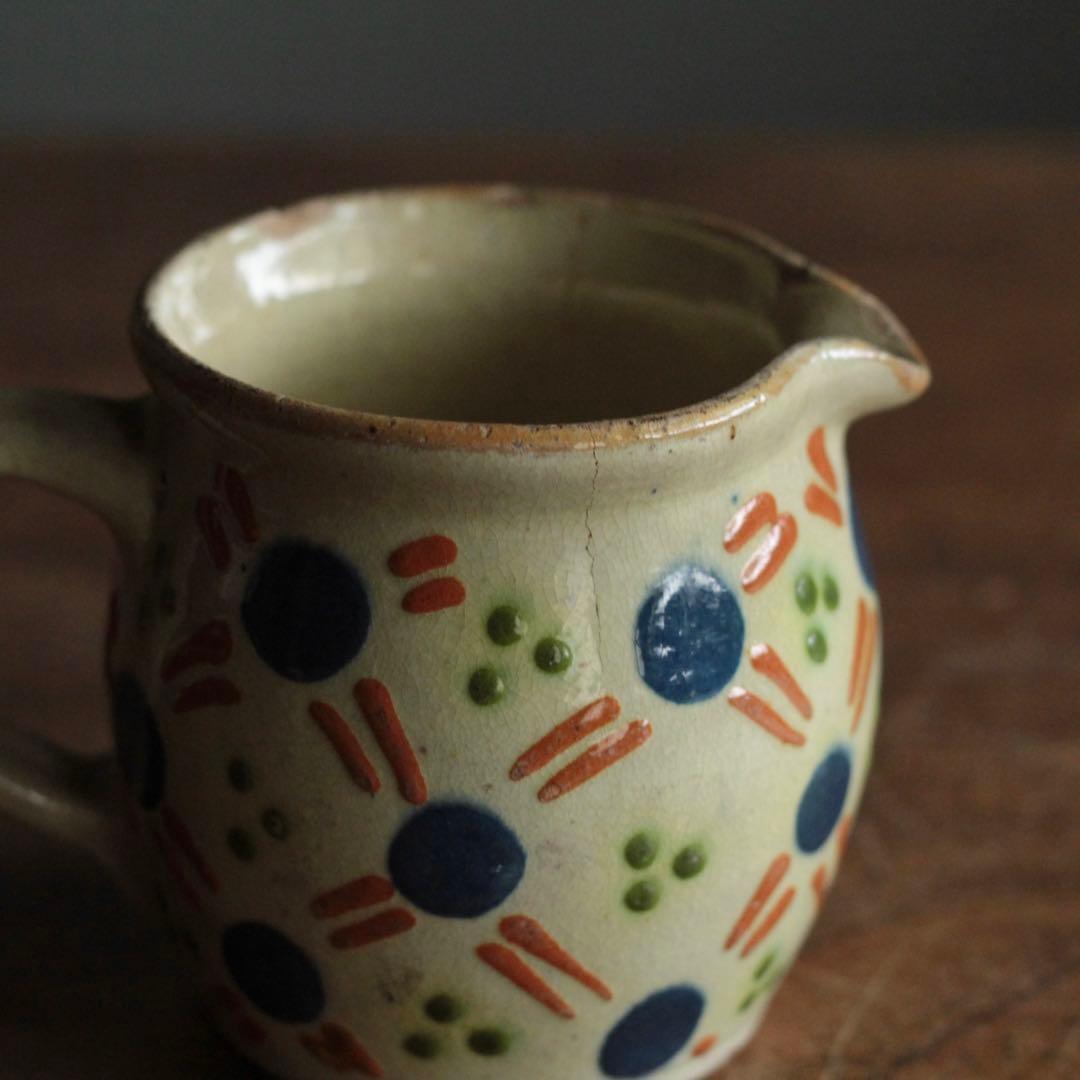 仏蘭西 色絵 酒注 酒器 水注 ピッチャー アンティーク 古道具 ブロカント