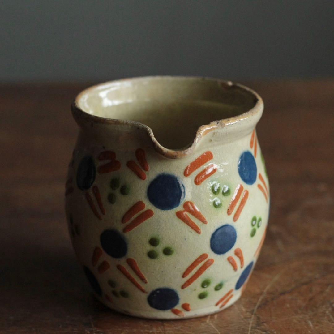 仏蘭西 色絵 酒注 酒器 水注 ピッチャー アンティーク 古道具 ブロカント