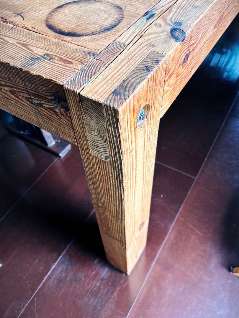 無垢材テーブル　100年以上前の古材　アルプス