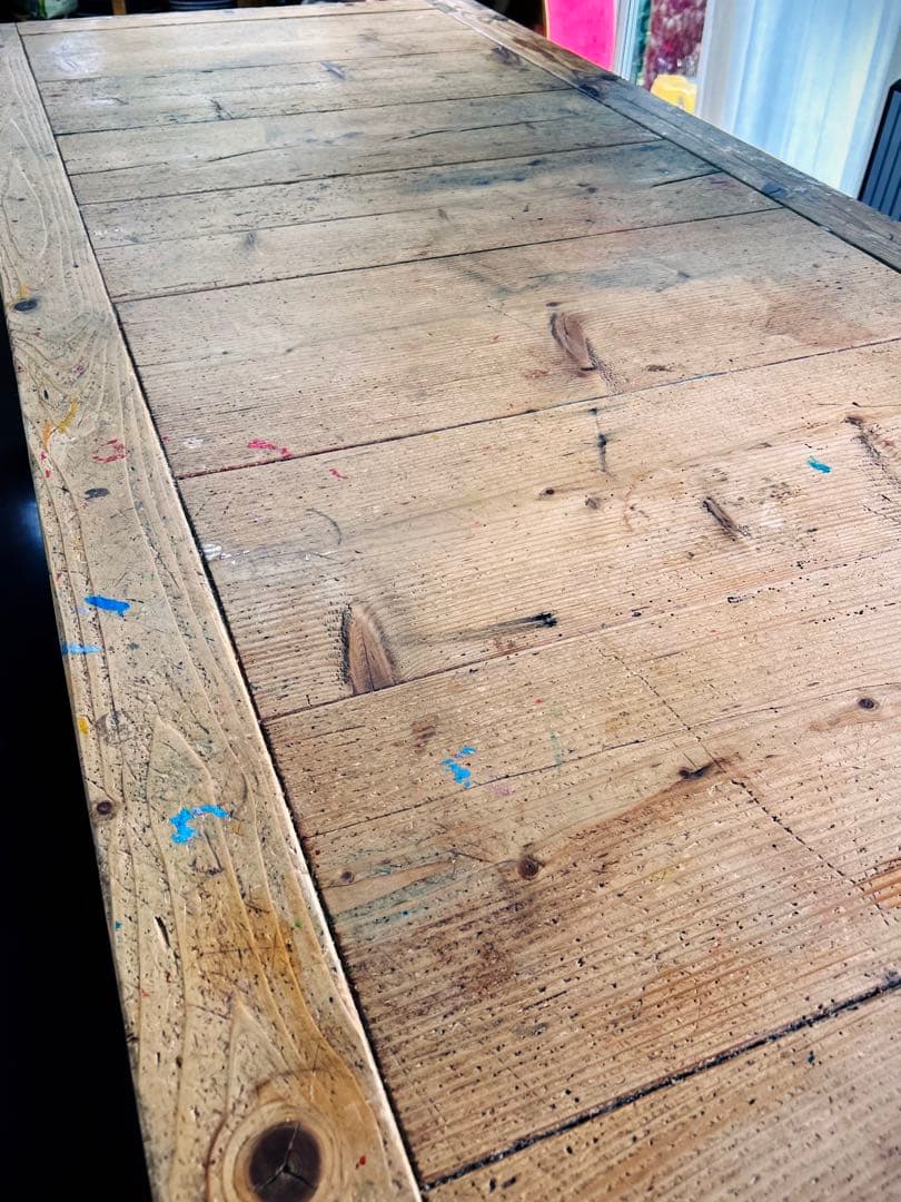 無垢材テーブル　100年以上前の古材　アルプス