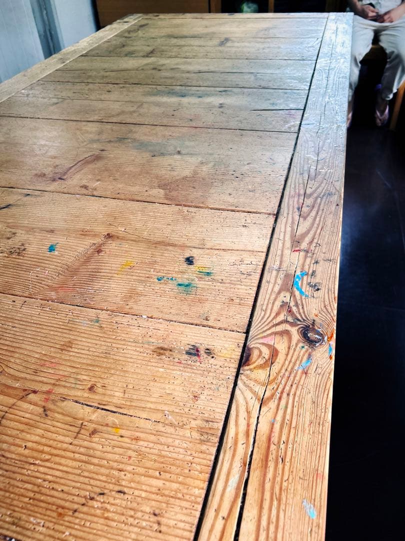 無垢材テーブル　100年以上前の古材　アルプス