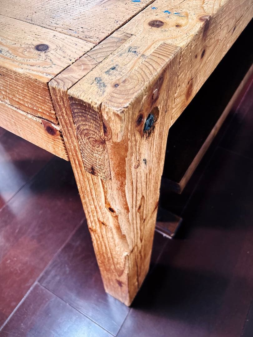 無垢材テーブル　100年以上前の古材　アルプス