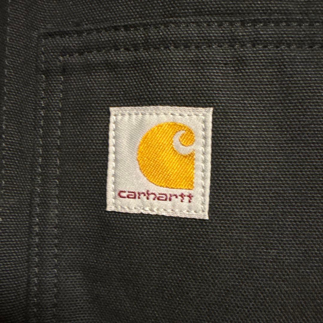 美品 Carhartt ダックアクティブジャケット ブラック キルティング裏地