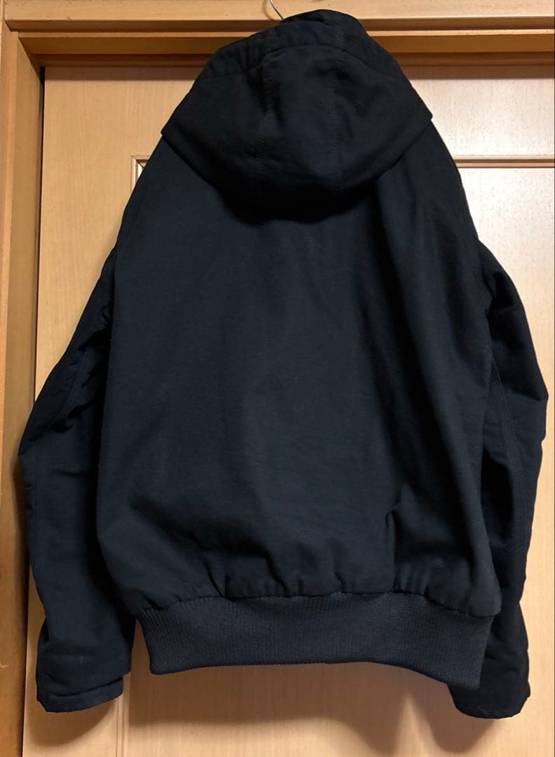 美品 Carhartt ダックアクティブジャケット ブラック キルティング裏地