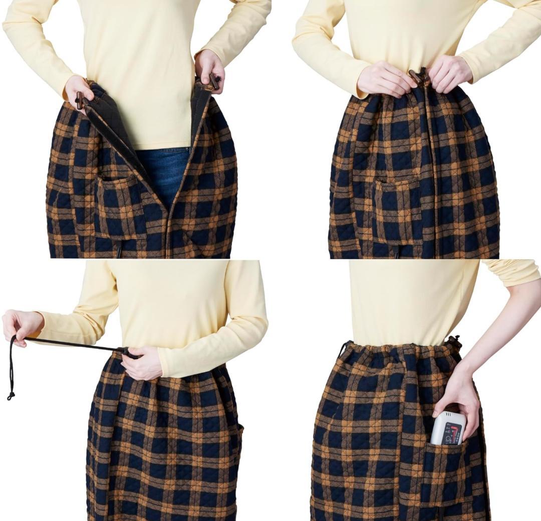 新品 電気足温器 日本製 洗える タイマー付 省エネ ベージュチェック