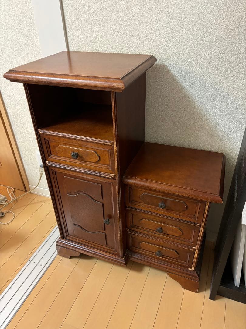 昭和レトロ　アンティーク　収納家具　電話台