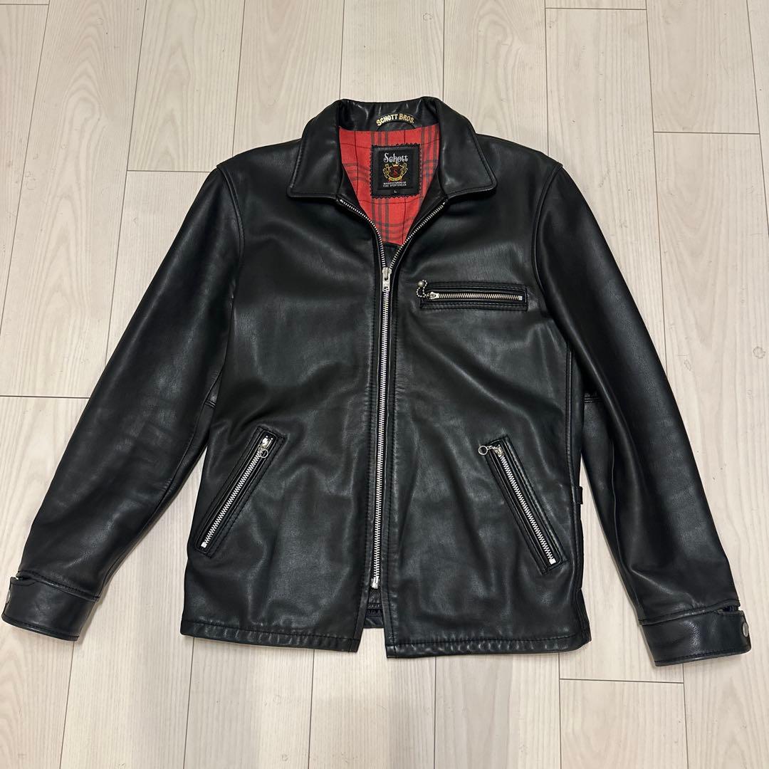 schott 牛革　襟付き　革ジャン