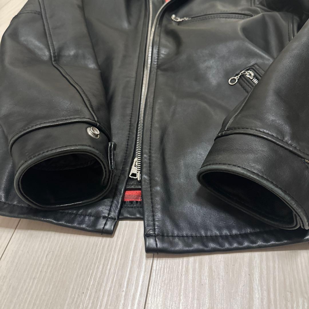 schott 牛革　襟付き　革ジャン