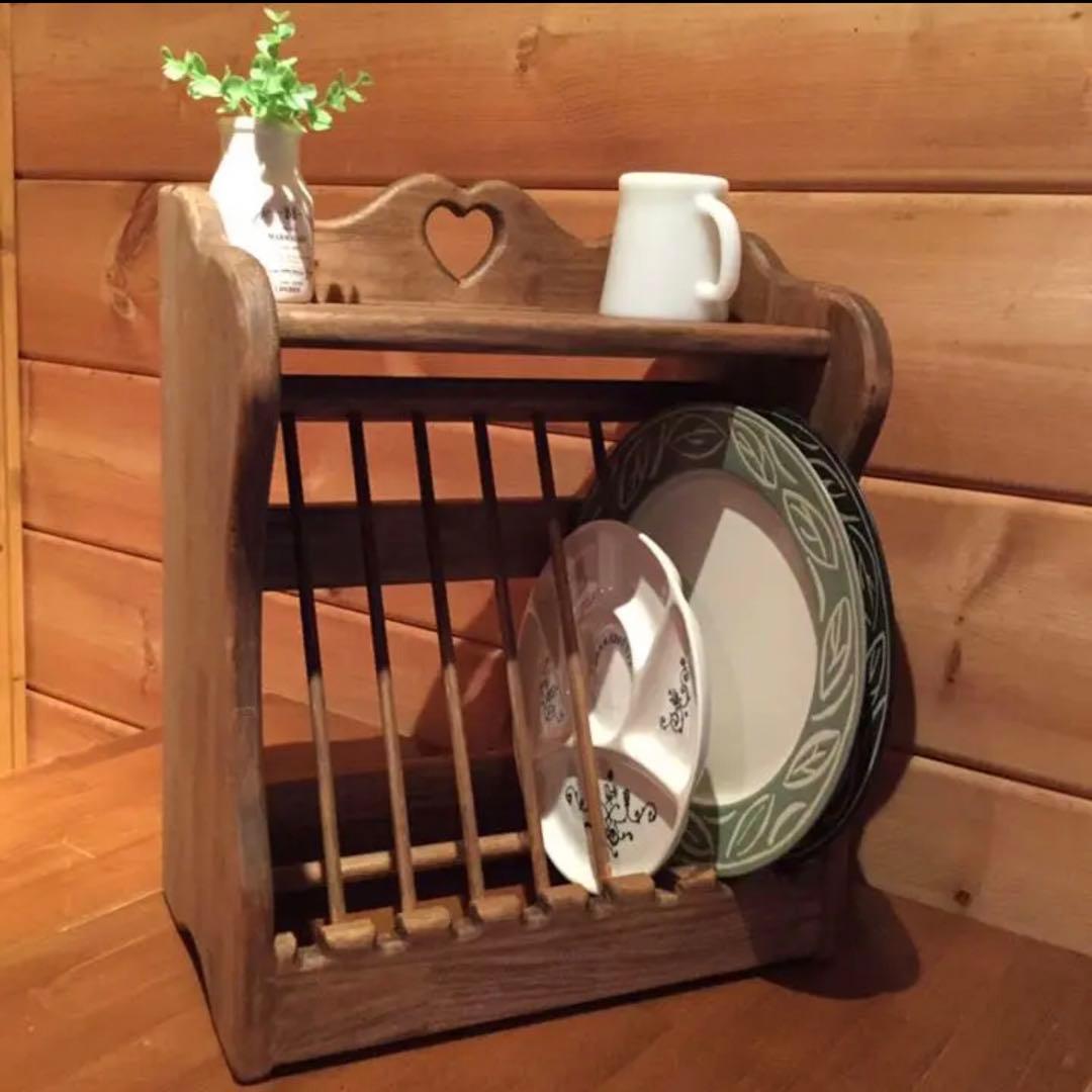 アメリカンカントリー家具　カントリーハート　アンティーク　ディッシュラック