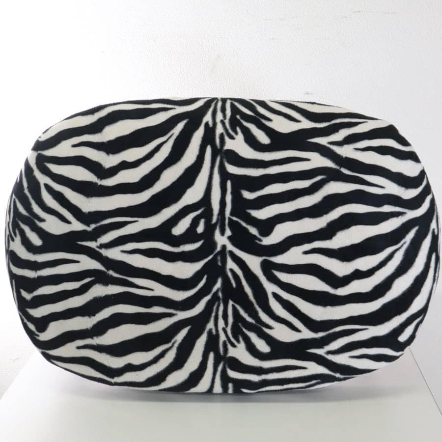 イタリアンクラシカル調 ゼブラ柄 猫脚 スツール オットマン アニマル柄