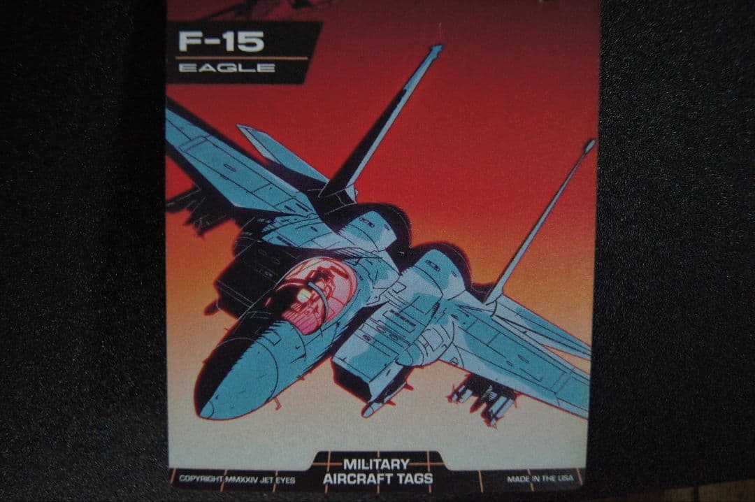 米空軍 戦闘機 F-15 イーグル タグ キーホルダー 実機 スキン 胴体