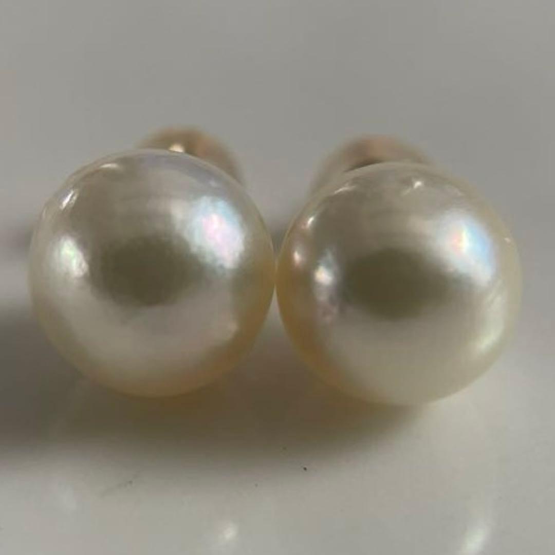 a.　宇和島産 あこや本真珠 パール ピアス K18製（真珠 ピアス）