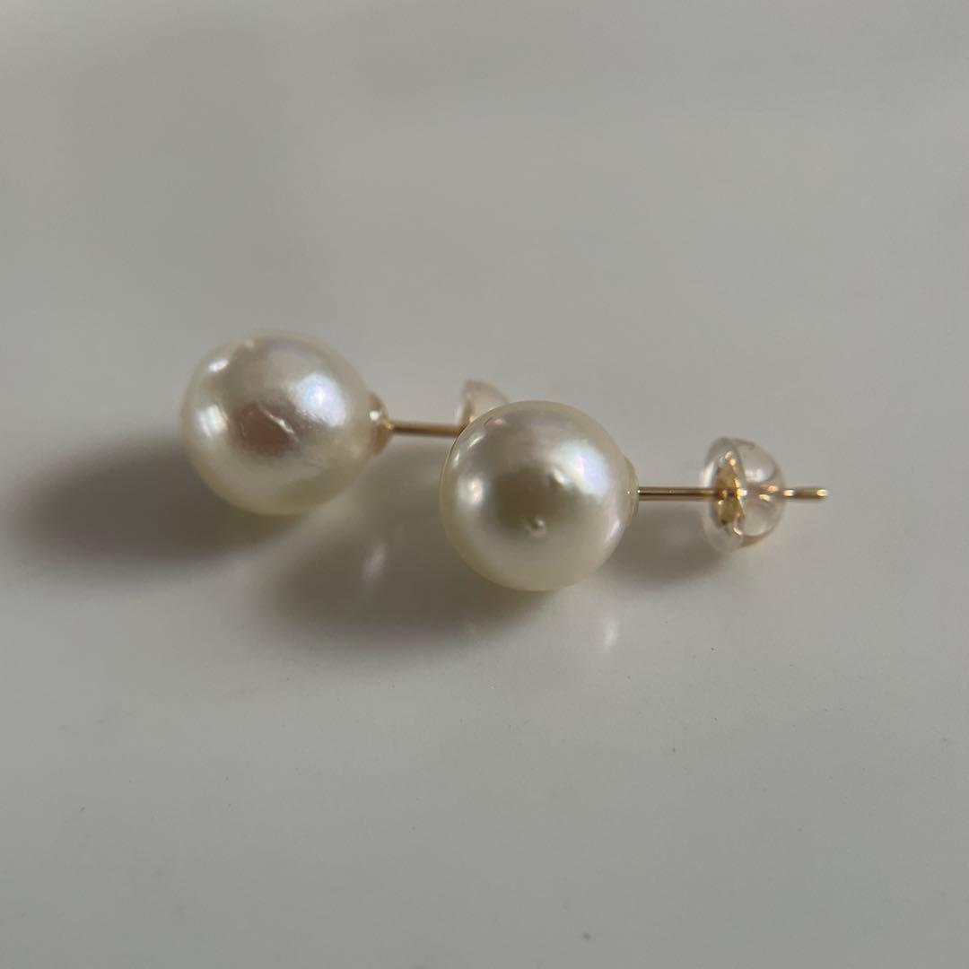 a.　宇和島産 あこや本真珠 パール ピアス K18製（真珠 ピアス）