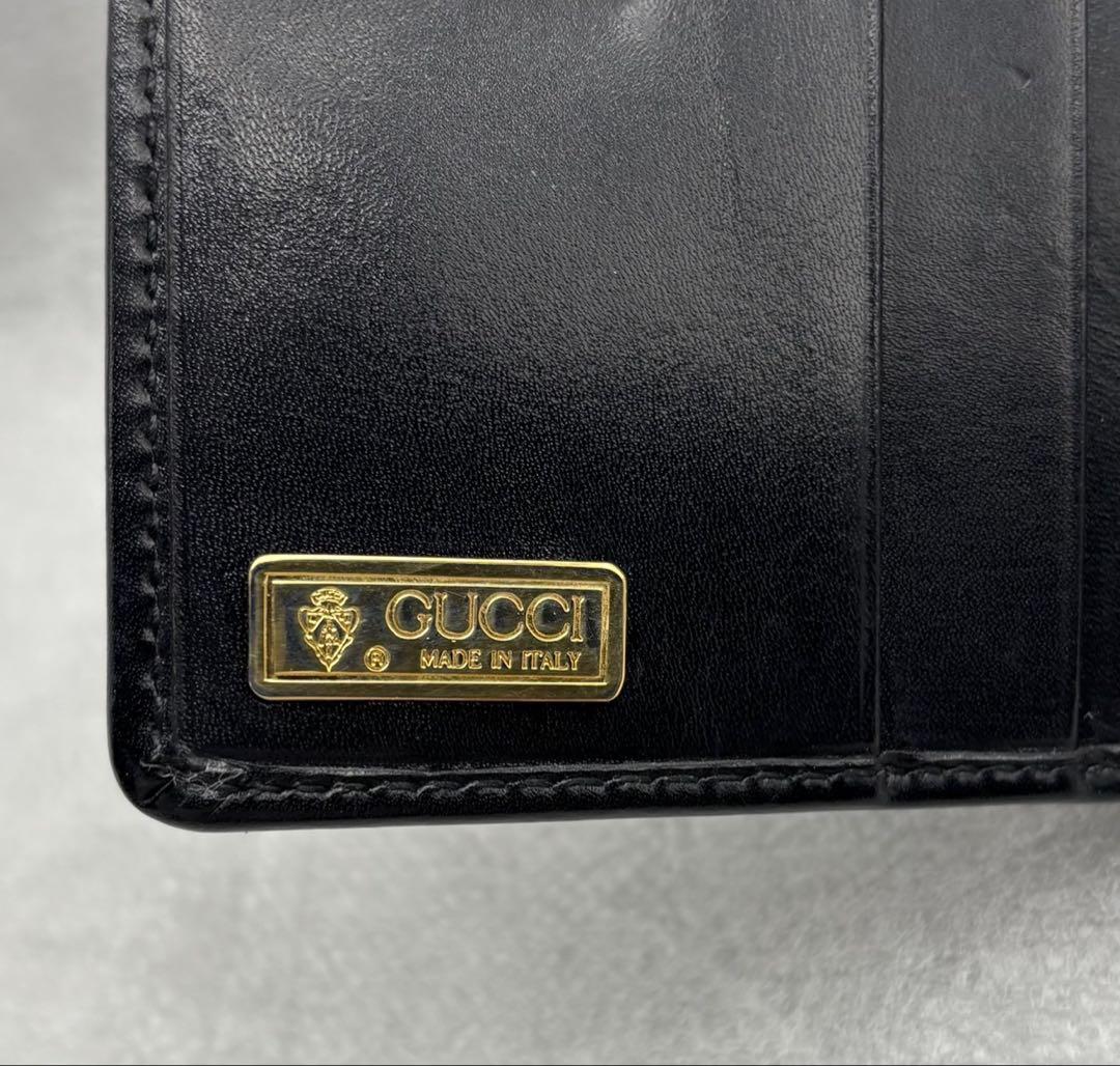 買取見積書有り　美品　オールドグッチ　インターロッキング　レザー二つ折り財布