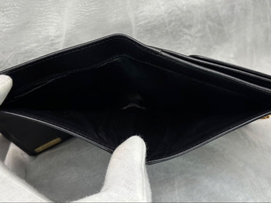 買取見積書有り　美品　オールドグッチ　インターロッキング　レザー二つ折り財布