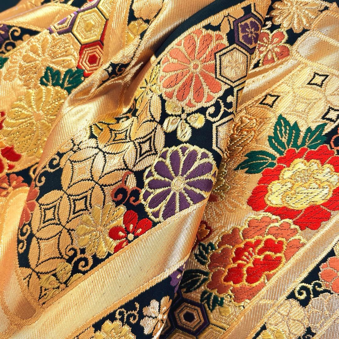 484 振袖フルセット 正絹 朱赤 オレンジ 紅白 絞り 駒刺繍 レトロ 松文