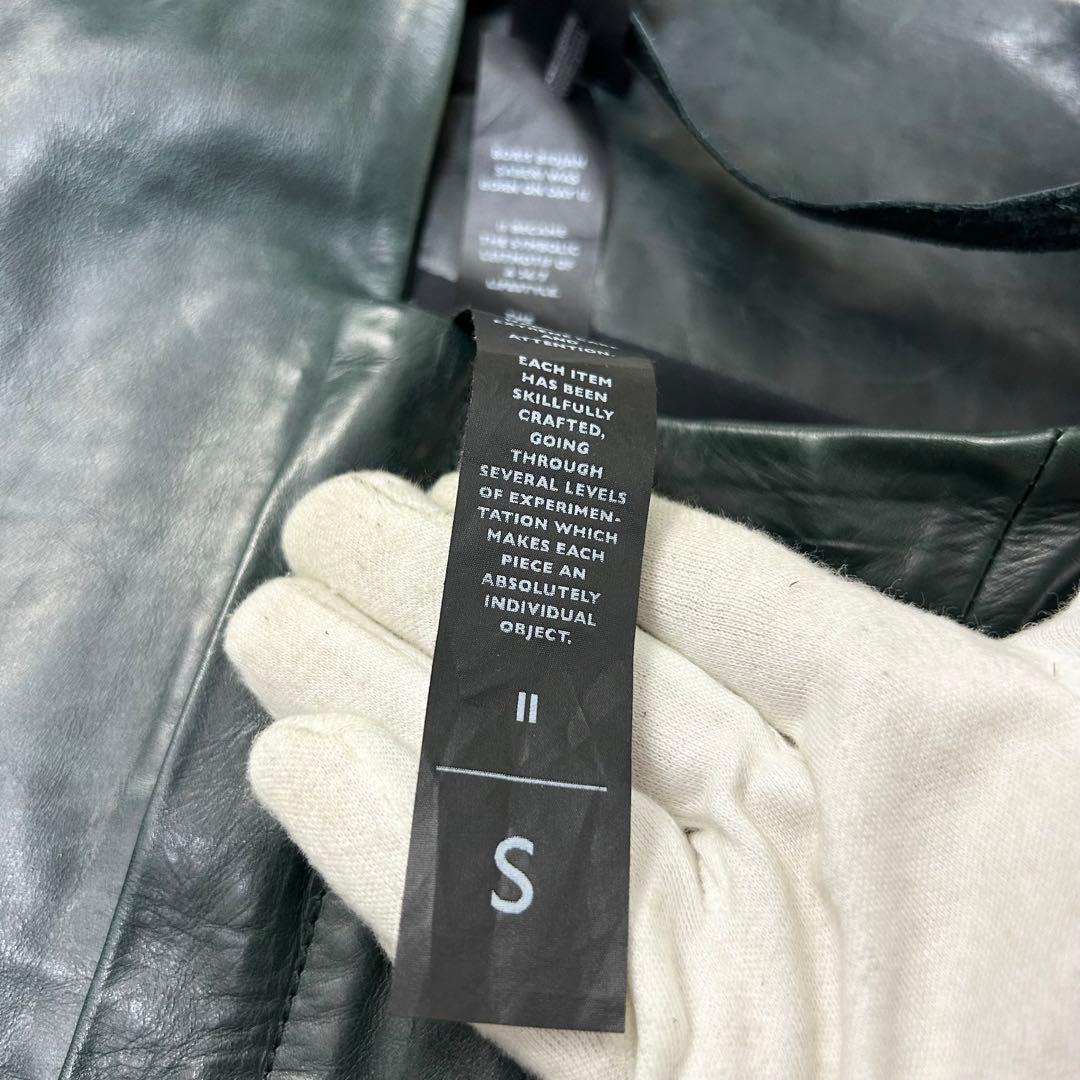 J1 Boris Bidjan Saberi カーフレザー ライダース グリーン