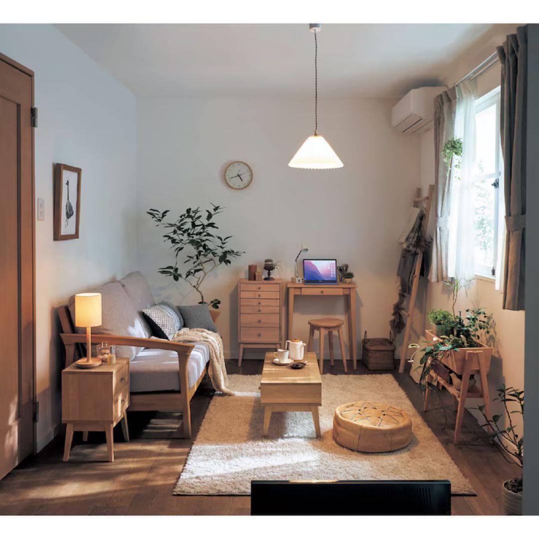 【新品未使用】 ベルメゾン サイドテーブル 天然木 アルダー材 サイドチェスト