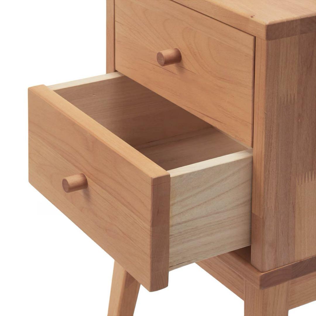 【新品未使用】 ベルメゾン サイドテーブル 天然木 アルダー材 サイドチェスト