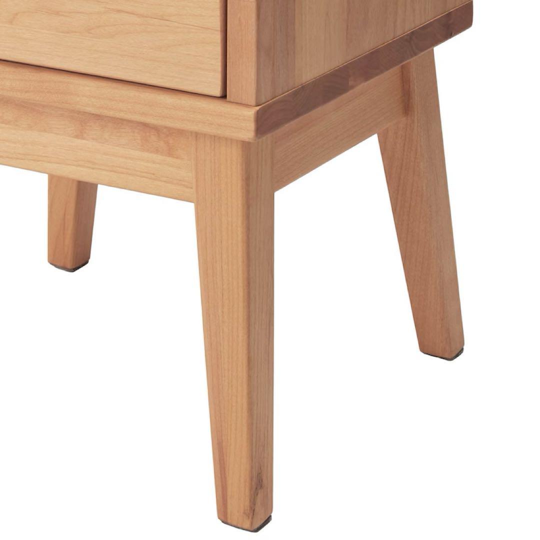 【新品未使用】 ベルメゾン サイドテーブル 天然木 アルダー材 サイドチェスト