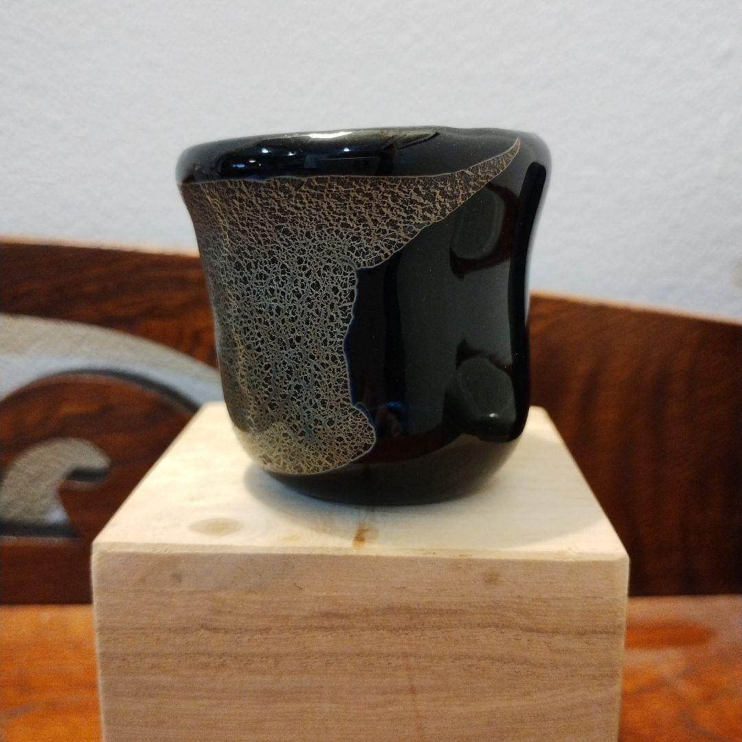 江副行昭　手造り ガラスぐい呑み　共箱