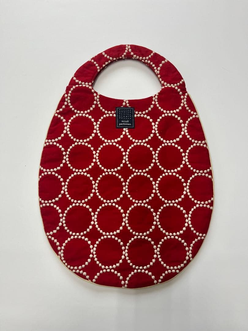 美品⭐︎ミナペルホネン タンバリン エッグバッグ　赤