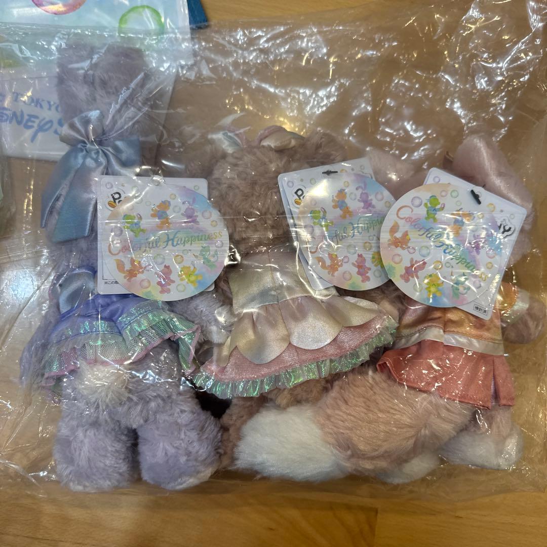 新品未使用 ダッフィー カラフルハピネス ポージープラッシー 7体 おまけ付き